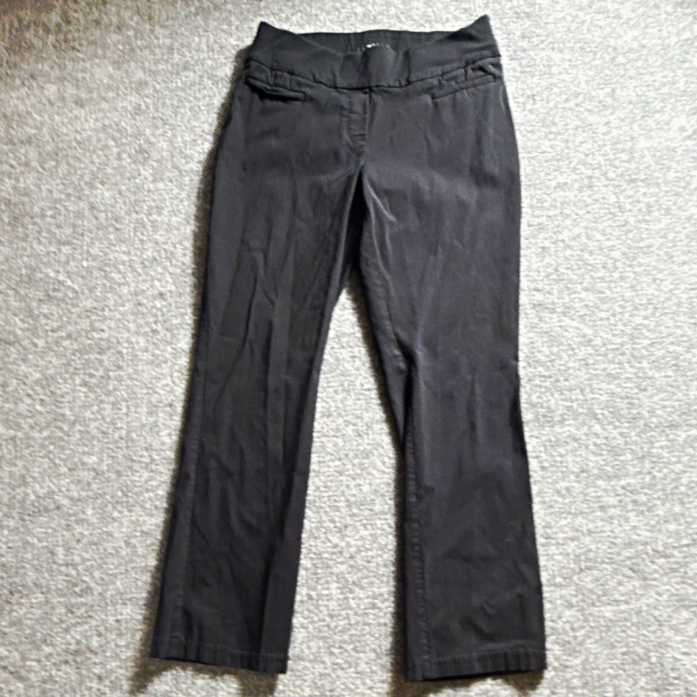 Apt. 9 Womens Knit Pants Black Solid Regular Size 8 27" Hemmed by Hand Inseam